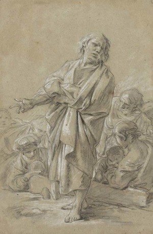 François Boucher - An Apostle preaching, with figures in the background