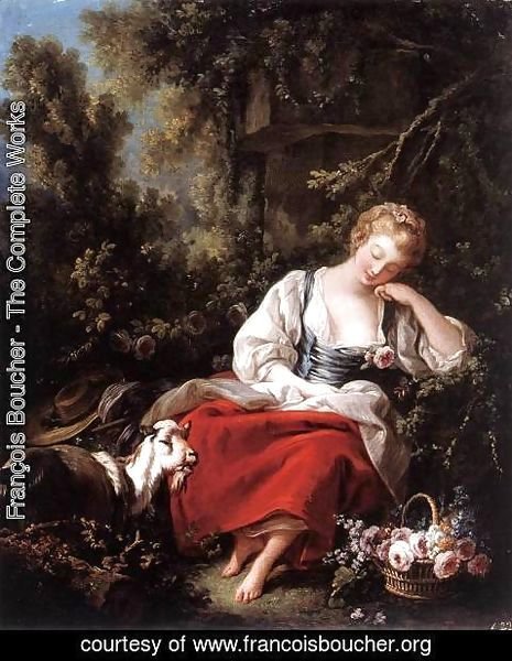 François Boucher - Dreaming Shepherdess