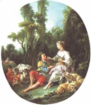 François Boucher - Are They Thinking About the Grape, 1747