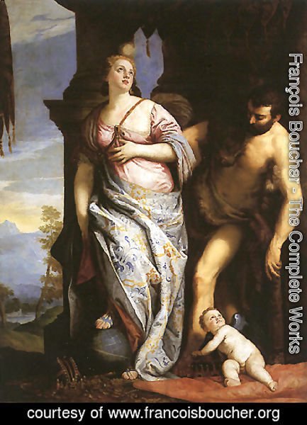François Boucher - Allegory of Wisdom and Strength, The Choice of Hercules or Hercules and Omphale (original by Paolo Veronese)