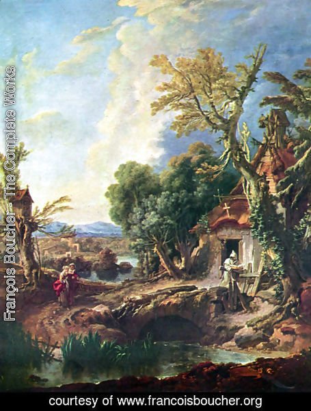 François Boucher - Landscape with his brother Lucas