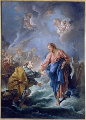 Saint Pierre tentant de marcher sur les eaux