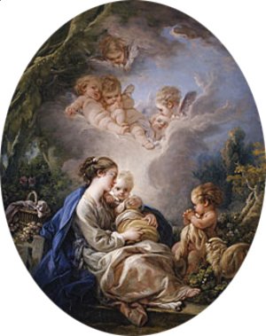 François Boucher - Virgin and Child with the Young Saint John the Baptist and Angels 1765