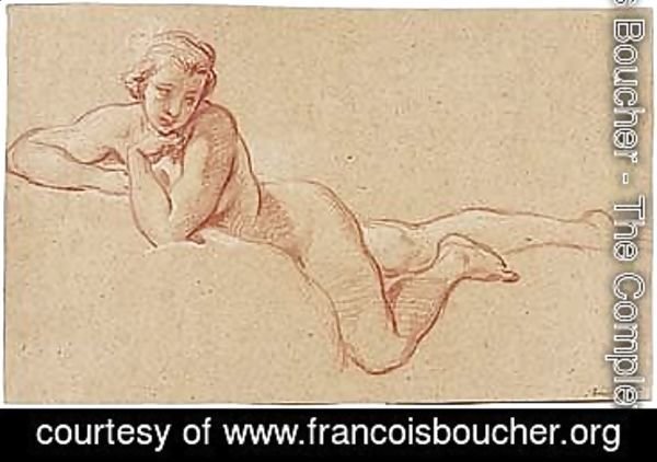 A Female Nude Reclining On Her Front