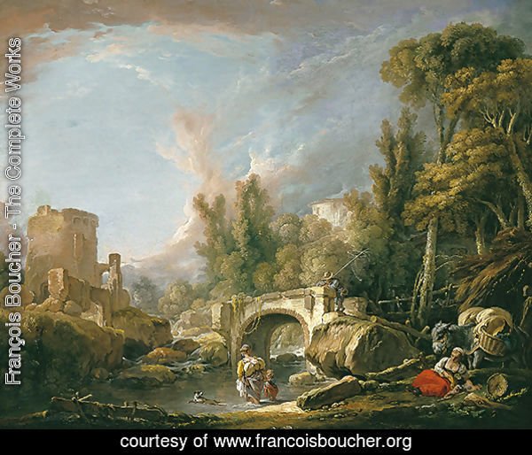 River Landscape with Ruin and Bridge