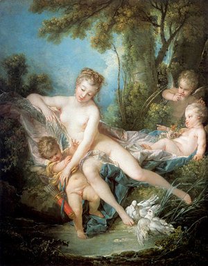 François Boucher - Venus comforts Amor