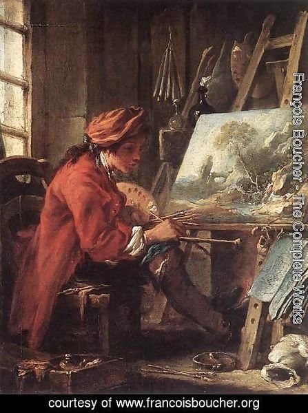 François Boucher - The Painter In His Studio