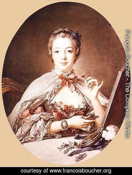 François Boucher - Marquise de Pompadour at the Toilet-Table 1758